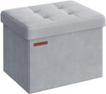 SONGMICS Taburet cu spatiu de depozitare cu capac , gri 38x38x38cm (LSF227G02)