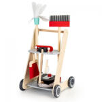 ECOTOYS Antemergator din lemn XXL cu aspirator si elemente pentru curatenie Ecotoys 4404 - caruciorcopii