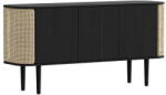 UMAGE Comodă neagră/în culoare naturală joasă cu aspect de lemn de stejar 150x75 cm Treasures - UMAGE Comoda