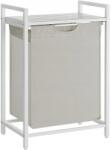 LEOBERT Raft baie cu cos de rufe, Artool, placa raft MDF, cadru otel, cu compartiment rufe, alb, 50x33x72 cm (2287_1)