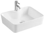 Anahita Construction Lavoar baie pe blat cu orificiu baterie Recall, rectangular alb din ceramica 48x38x13cm Anahita (ART5025A)