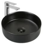 Anahita Construction Lavoar baie pe blat Eternity, rotund negru mat din ceramica, 36x36x12cm Anahita (ART7133)