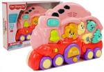 LeanToys Locomotivă interactivă cu sunete de animale și lumini roz