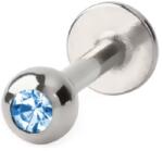  Labret Ezüst színű, Kék kővel 8 (Labret-5-B)
