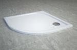 SanSwiss Cadita de dus semirotunda SanSwiss Tracy WAR 80x80 cm slim compozit alb (WAR55080004)